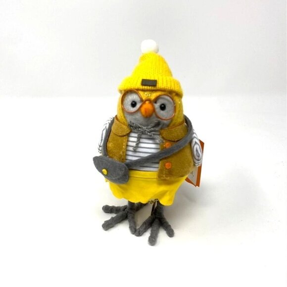 Harvest Featherly Friends Bird with Yellow Hat and Purse Decorative Figurine - Picture 2 of 6